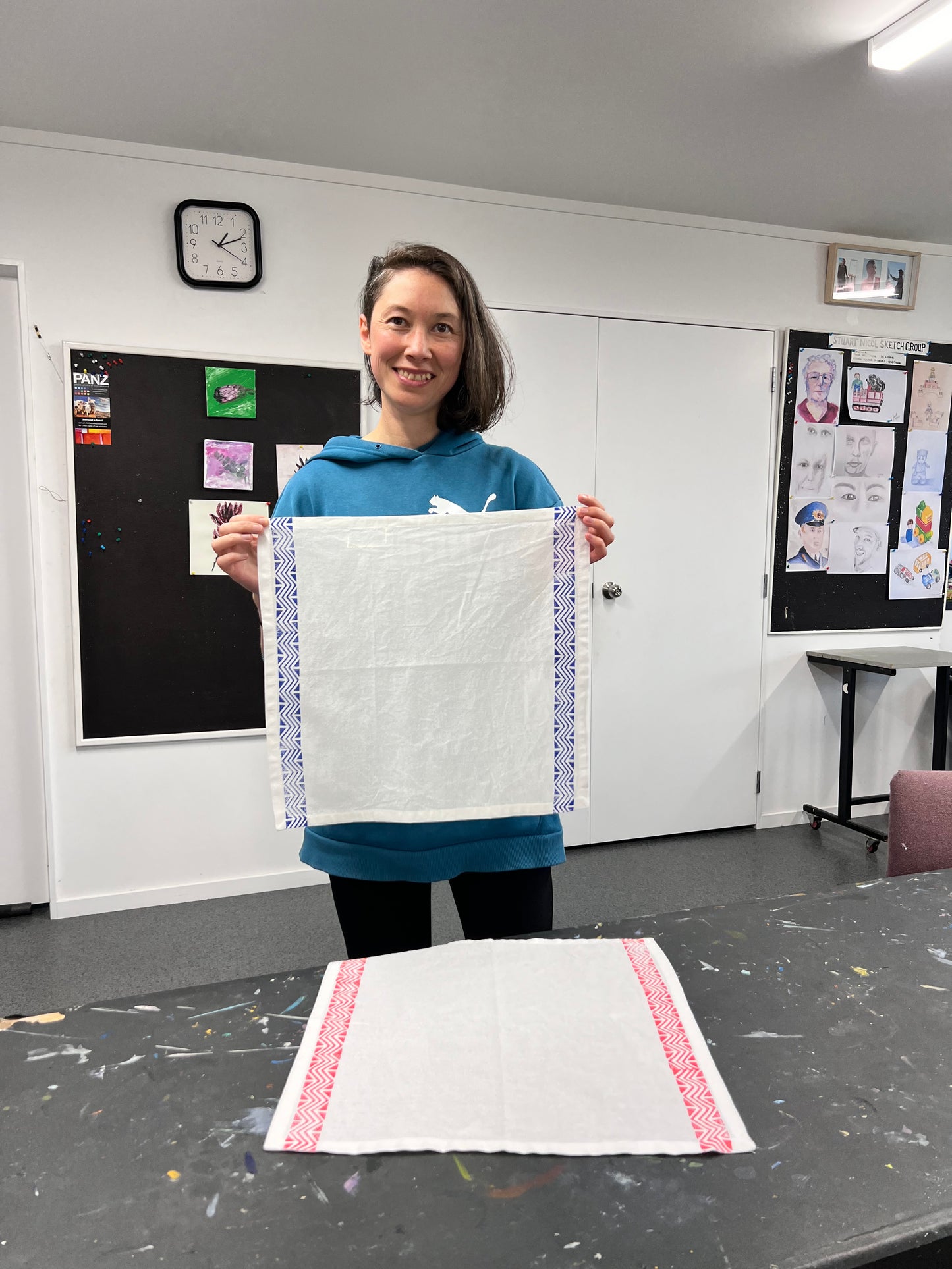 Wooden block printing workshop on fabric-Morning session Porirua