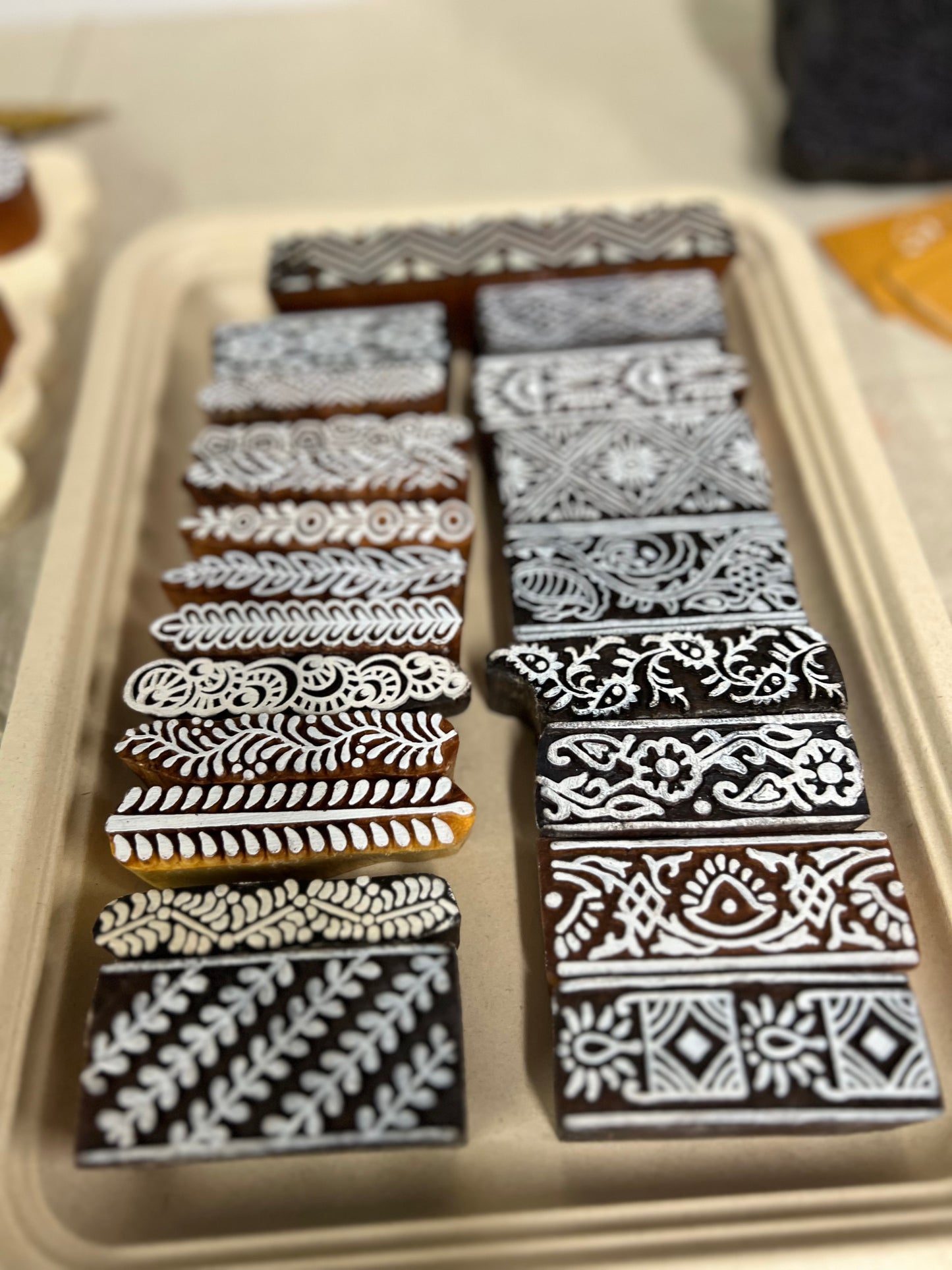 Wooden block printing workshop on fabric-Morning session Porirua