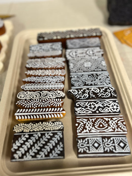 Wooden block printing workshop on fabric-Morning session Porirua