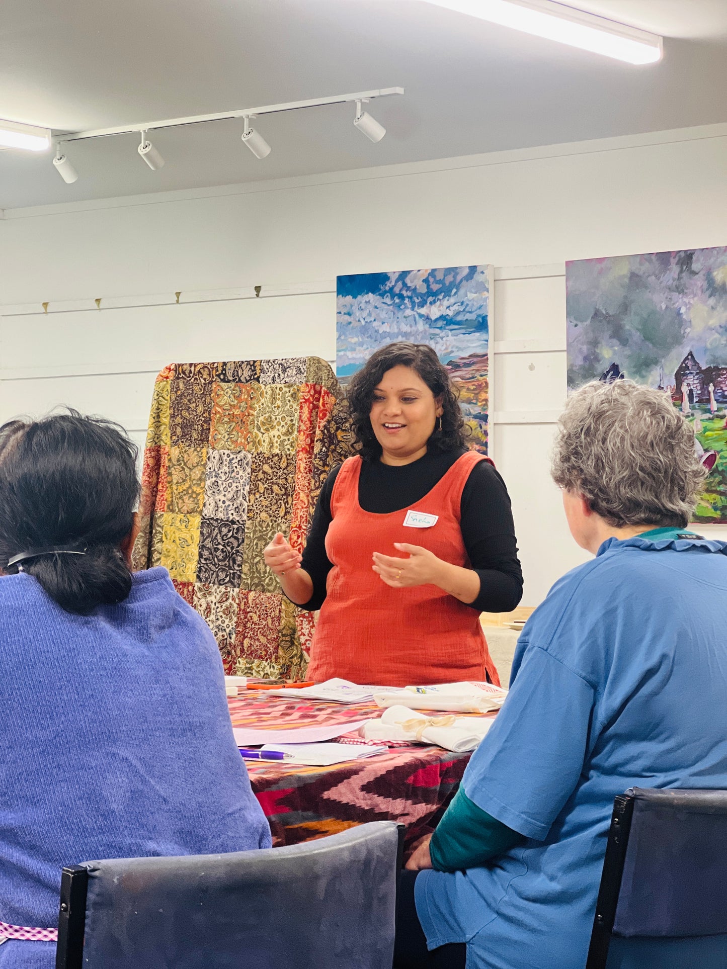 Wooden block printing workshop on fabric-Morning session Porirua